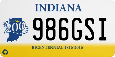 IN license plate 986GSI