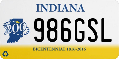 IN license plate 986GSL