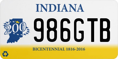 IN license plate 986GTB