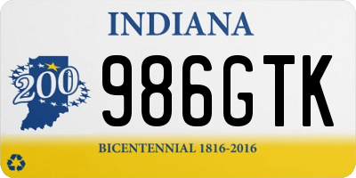 IN license plate 986GTK