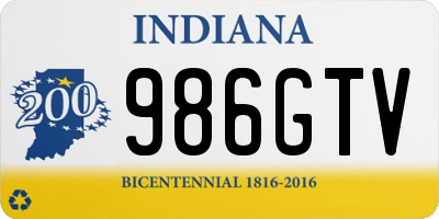 IN license plate 986GTV