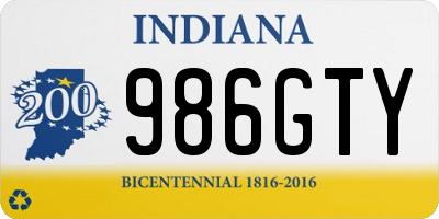 IN license plate 986GTY