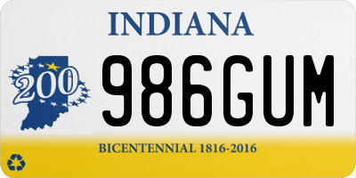 IN license plate 986GUM