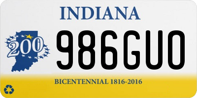 IN license plate 986GUO