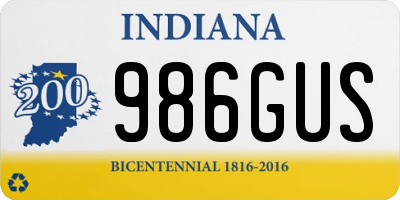 IN license plate 986GUS