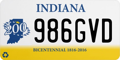IN license plate 986GVD