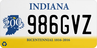 IN license plate 986GVZ