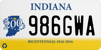 IN license plate 986GWA