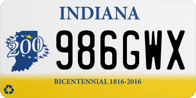 IN license plate 986GWX