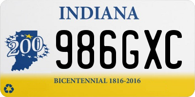 IN license plate 986GXC