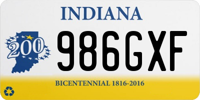 IN license plate 986GXF