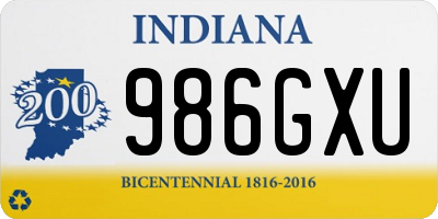 IN license plate 986GXU