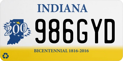 IN license plate 986GYD