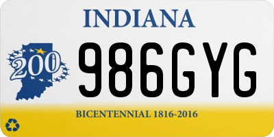 IN license plate 986GYG