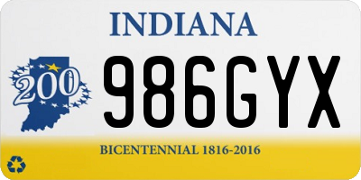 IN license plate 986GYX