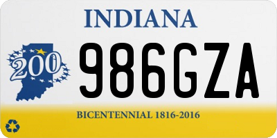 IN license plate 986GZA