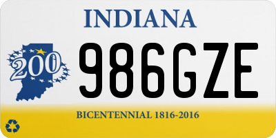 IN license plate 986GZE