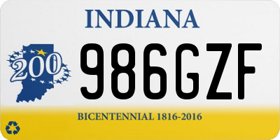 IN license plate 986GZF