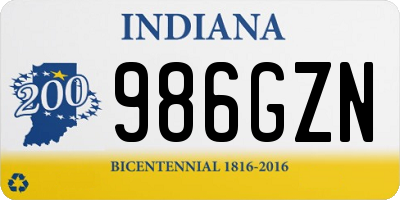 IN license plate 986GZN