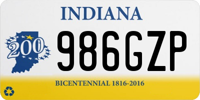 IN license plate 986GZP