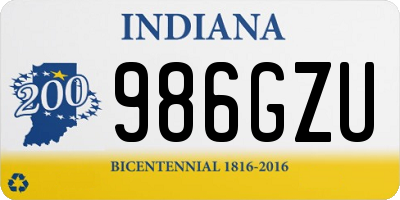 IN license plate 986GZU