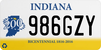 IN license plate 986GZY