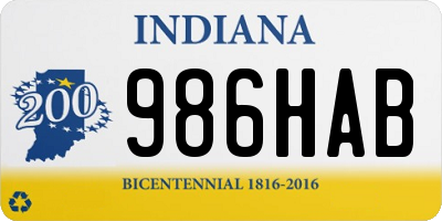 IN license plate 986HAB