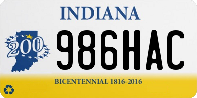 IN license plate 986HAC