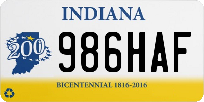IN license plate 986HAF