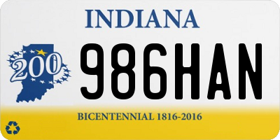 IN license plate 986HAN