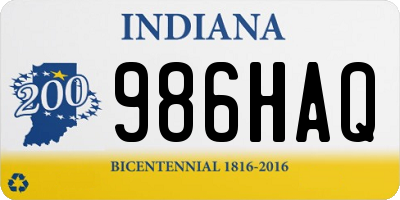 IN license plate 986HAQ