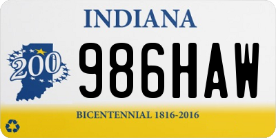 IN license plate 986HAW