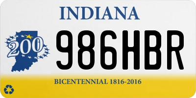 IN license plate 986HBR