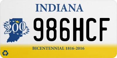 IN license plate 986HCF