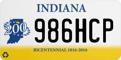 IN license plate 986HCP