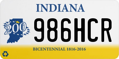 IN license plate 986HCR