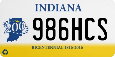 IN license plate 986HCS