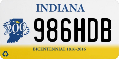 IN license plate 986HDB