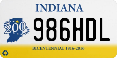 IN license plate 986HDL