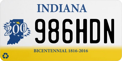 IN license plate 986HDN