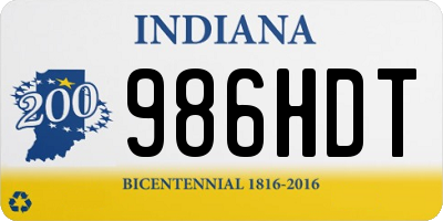 IN license plate 986HDT