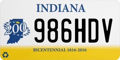 IN license plate 986HDV