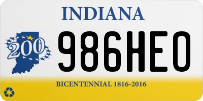 IN license plate 986HEO