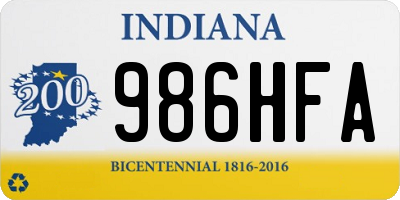 IN license plate 986HFA