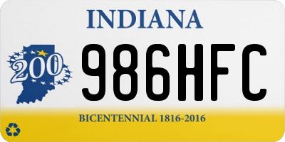 IN license plate 986HFC