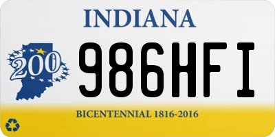 IN license plate 986HFI