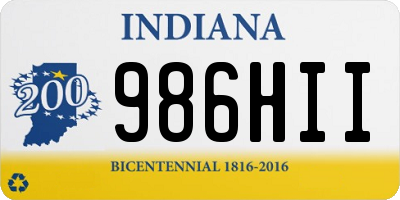 IN license plate 986HII