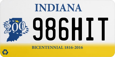 IN license plate 986HIT