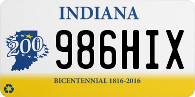 IN license plate 986HIX