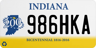 IN license plate 986HKA